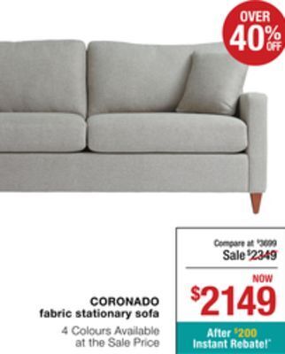 La Z Boy Coronado fabric stationary sofa offer