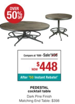 La Z Boy Pedestal cocktail table offer