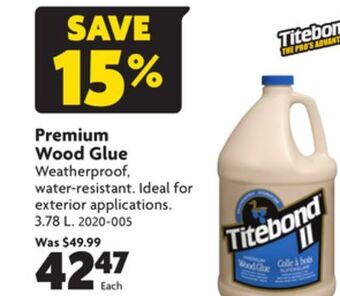 Home Hardware Premium wood glue offer