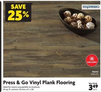 Home Hardware Alpine press & go vinyl plank flooring offer