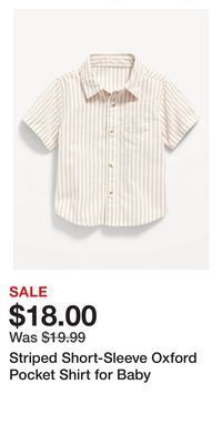 Old Navy Striped short-sleeve oxford pocket shirt for baby offer
