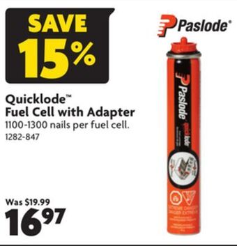 Home Hardware Quicklode™ fuel cell with adapter offer