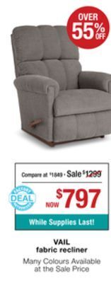 La Z Boy Vail fabric recliner offer