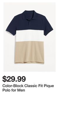 Old Navy Color-block classic fit pique polo for men offer