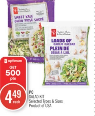 Shoppers Drug Mart Pc salad kit offer