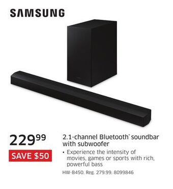 The Source Samsung 2.1-channel bluetooth soundbar with subwoofer offer