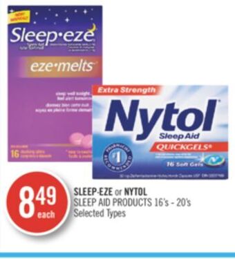 Shoppers Drug Mart Sleep-eze or nytol sleep aid products offer