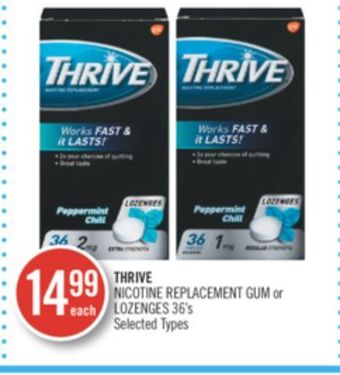 Shoppers Drug Mart Thrive nicotine replacement gum or lozenges offer