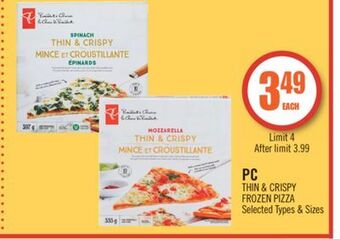Shoppers Drug Mart Pc thin & crispy frozen pizza offer