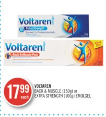 Shoppers Drug Mart Voltaren back & muscle (150g) or extra strength (100g) emulgel offer
