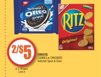 Shoppers Drug Mart Christie cookies or crackers offer