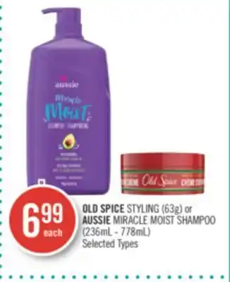 Shoppers Drug Mart Old spice styling (63g) or aussie miracle moist shampoo (236ml - 778ml) offer