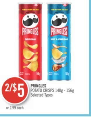 Shoppers Drug Mart Pringles potato crisps offer