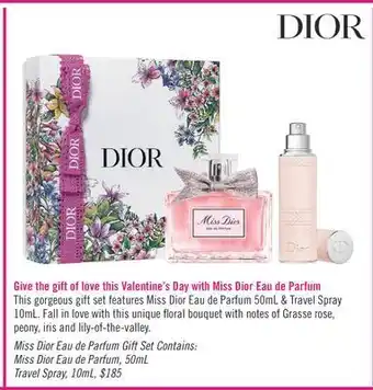 Shoppers Drug Mart Miss dior eau de parfum gift set offer