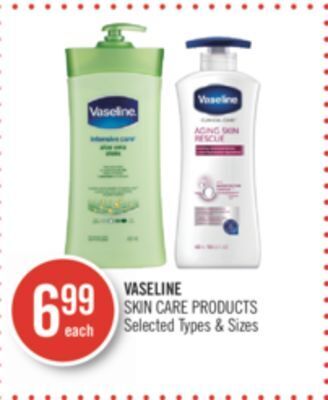 Shoppers Drug Mart Vaseline skin care products offer