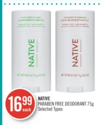 Shoppers Drug Mart Native paraben free deodorant offer