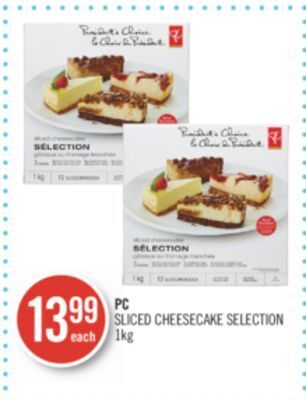 Shoppers Drug Mart Pc sliced cheesecake selection offer