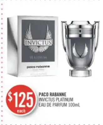 Shoppers Drug Mart Paco rabanne invictus platinum eau de parfum offer