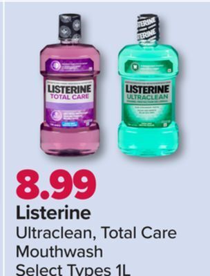 PharmaChoice Listerine ultraclean, total care mouthwash offer