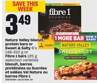 Independent City Market Nature valley biscuit, protein bars or sweet & salty, 6's 148-210 g or fibre 1 bars, 125 g offer