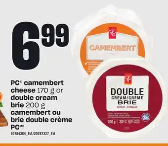 Independent City Market Pc® camembert cheese, 170 g or double cream brie, 200 g offer