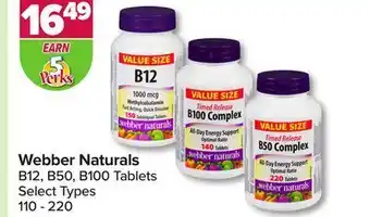 PharmaChoice Webber naturals b12, b50, b100 tablets offer