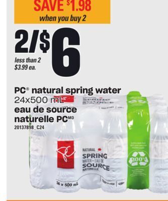 Independent City Market Pc® natural spring water, 24x500 ml offer