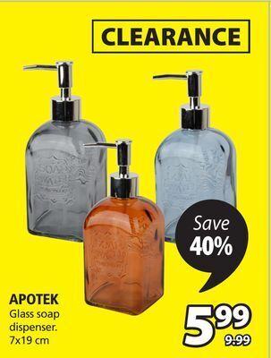 JYSK Apotek glass soap dispenser offer