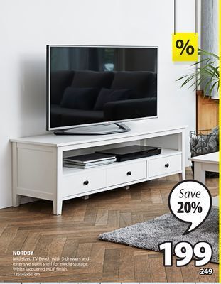 JYSK Nordby mid-sized tv bench offer
