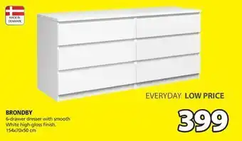 JYSK Brondby 6-drawer dresser offer