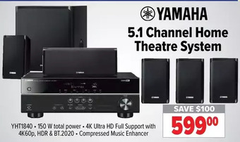 2001 Audio Video Yamaha 5.1 channel home theatre system offer