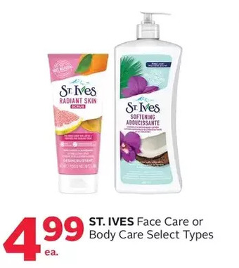Rexall St. ives face care or body care offer