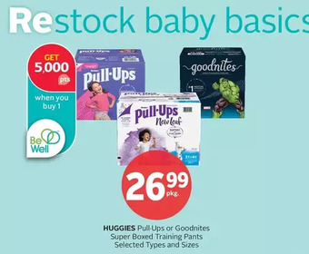 Rexall Huggies pull-ups or goodnites super boxed training pants offer