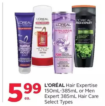 Rexall L'oréal hair expertise or men expert hair care offer