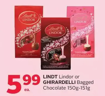Rexall Lindt lindor or ghirardelli bagged chocolate offer