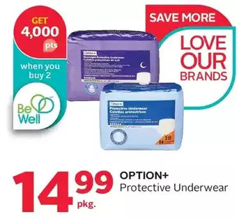 Rexall Option+ protective underwear offer