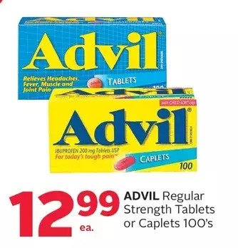 Rexall Advil regular strength tablets or caplets offer
