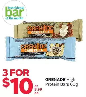 Rexall Grenade high protein bars offer