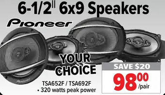 2001 Audio Video Pioneer 6-1/2" 6x9 speakers offer