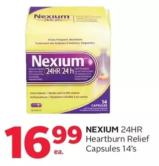 Rexall Nexium 24hr heartburn relief capsules offer