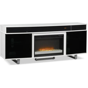 The Brick Odesos 72" tv stand with glass ember firebox and soundbar – white offer