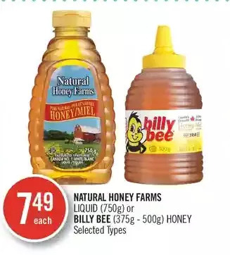 Shoppers Drug Mart Natural honey farms liquid or billy bee honey offer
