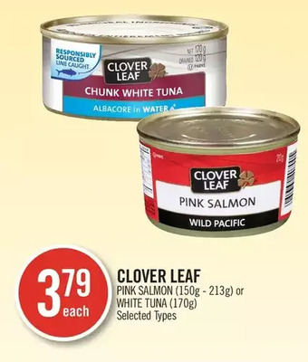 Shoppers Drug Mart Clover leaf pink salmon or white tuna offer
