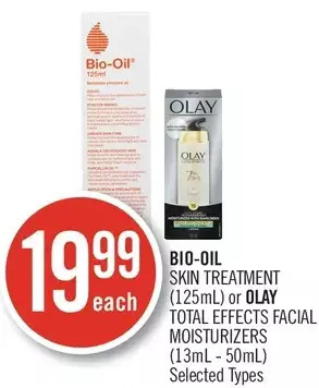 Shoppers Drug Mart Bio-oil skin treatment or olay total effects facial moisturizers offer