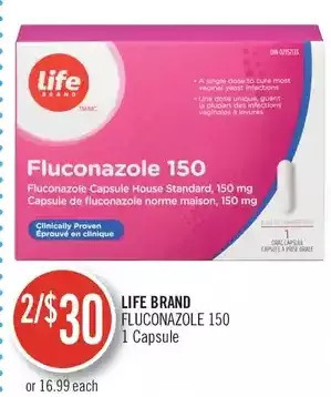Shoppers Drug Mart Life brand fluconazole offer