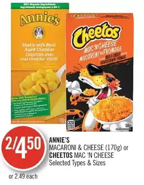 Shoppers Drug Mart Annie's macaroni & cheese or cheetos mac 'n cheese offer