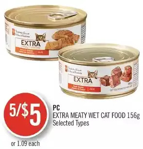 Shoppers Drug Mart Pc extra meaty wet cat food offer