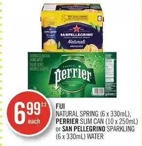 Shoppers Drug Mart Fiji natural spring, perrier slim can or san pellegrino sparkling water offer
