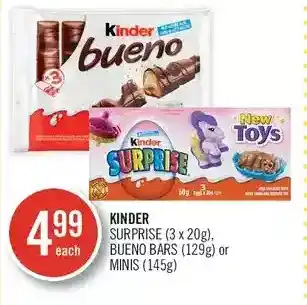 Shoppers Drug Mart Kinder surprise, bueno bars or minis offer