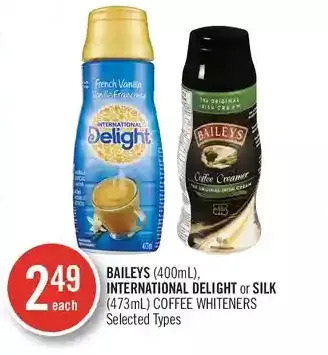 Shoppers Drug Mart Baileys, international delight or silk coffee whiteners offer